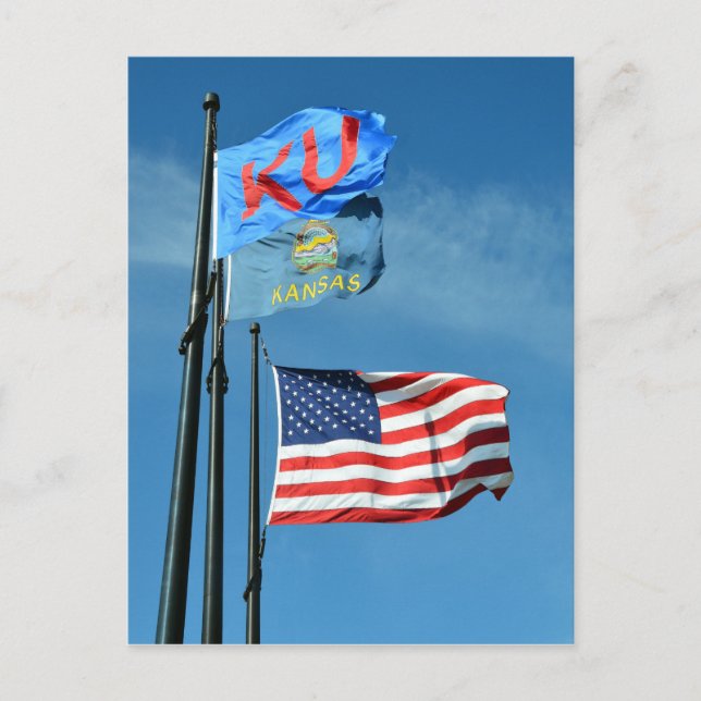 Cartão Postal Kansas Flags (Frente)