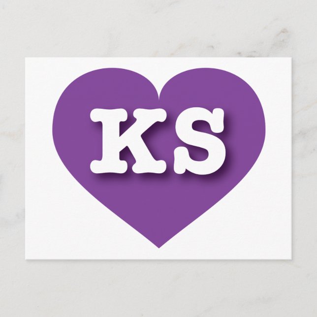 Cartão Postal Kansas Purple Heart - Eu amo KS (Frente)