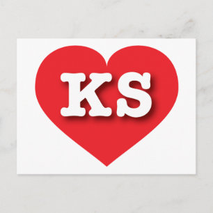 Cartão Postal Kansas Red Heart - Grande Amor