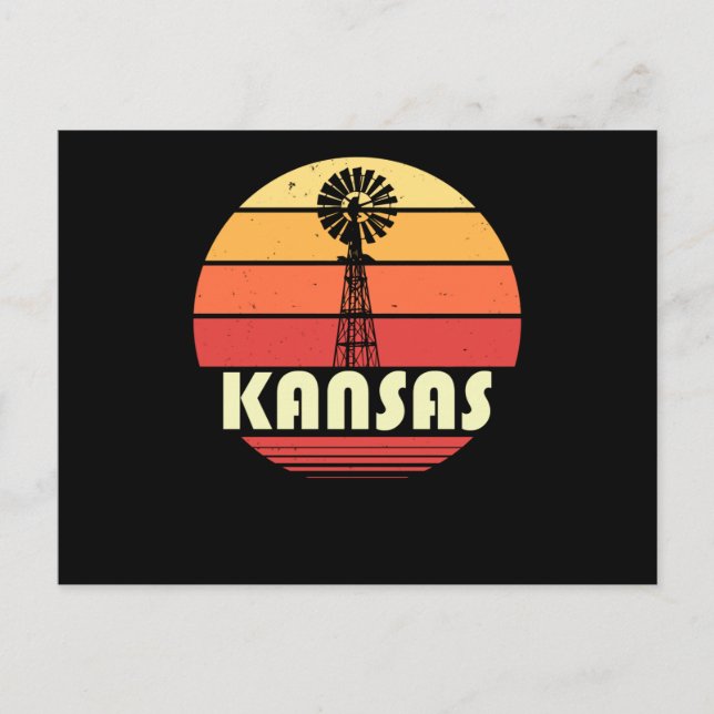 Cartão Postal Kansas Retro (Frente)