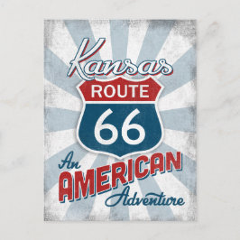Cartão Postal Kansas Route 66 Vintage América