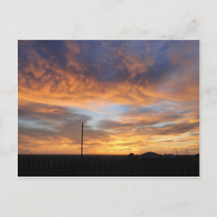 Cartão Postal Kansas Sunset Ocidental com Barn