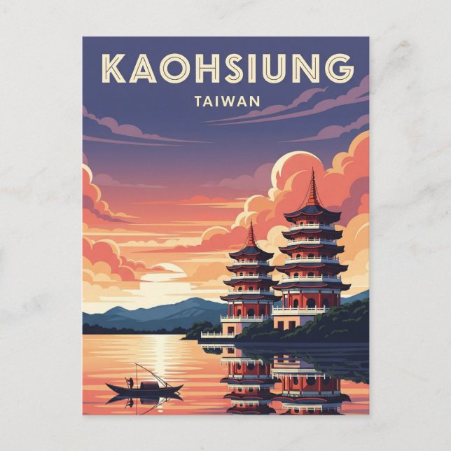 Cartão Postal Kaohsiung Viagem de Taiwan (Frente)