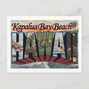 Cartão Postal Kapalua Bay Beach, Havaí - Cenas com Letras Grande