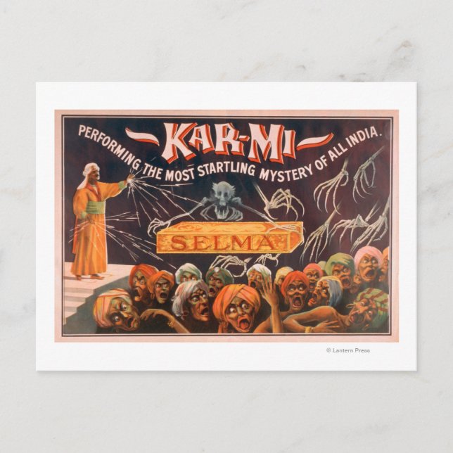 Cartão Postal Kar-mi "O Mistério mais surpreendente de toda a Ín (Frente)