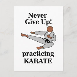 Cartão Postal Karate Black Belt Nunca Desiste De Artes Marciais