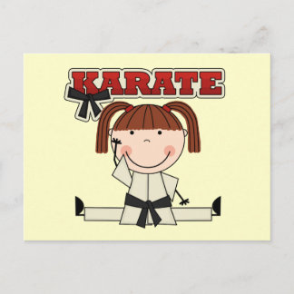 Cartão Postal KARATE - Brunette Girl T-shirts e presentes