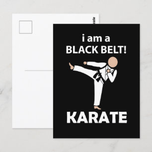 Cartão Postal Karate eu sou uma faixa preta de Karate
