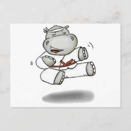 Cartão Postal Karate Hippo