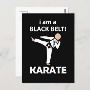 Cartão Postal Karate I am Black Belt Karate