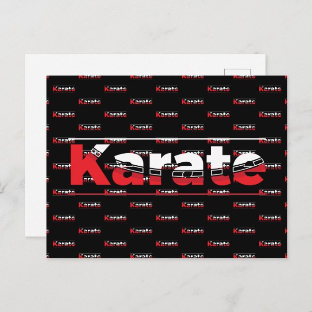 Cartão Postal Karate Martial Arts Red (Frente/Verso)