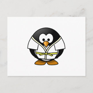 Cartão Postal Karate Penguin