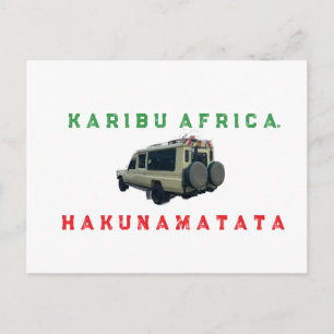 Cartão Postal Karibu África   Bem-vindo à África  