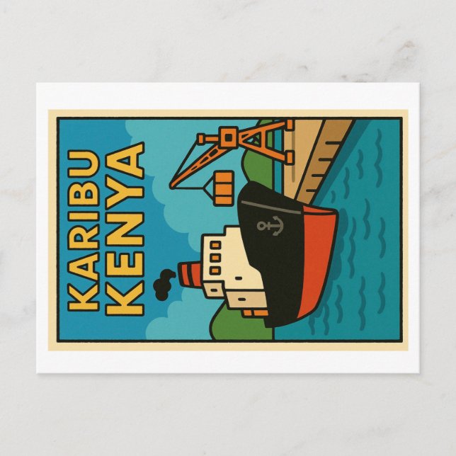 Cartão postal - Karibu Quénia (Frente)