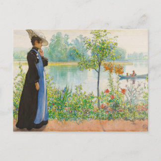 Cartão Postal Karin at the Shore, por Carl Larsson (1908)