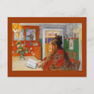 Cartão Postal Karin Reading à noite