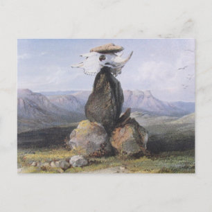 Cartão Postal Karl Bodmer - Pilha Mágica dos Índios Assinboin
