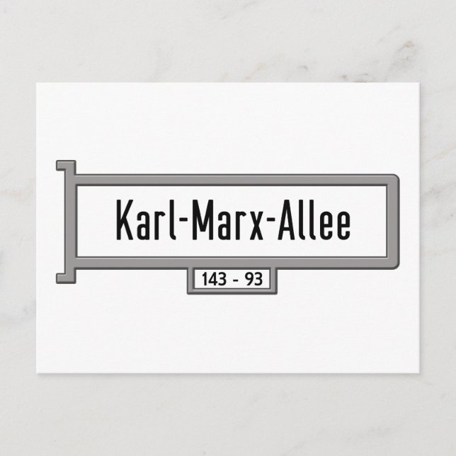 Cartão Postal Karl-Marx-Allee, Sinal da Rua Berlim (Frente)