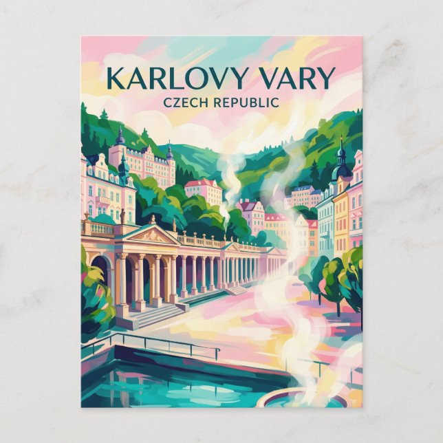 Cartão Postal Karlovy Vary República Tcheca (Frente)