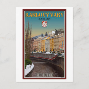 Cartão Postal Karlovy Vary - Semnice River Winter