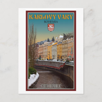 Cartão Postal Karlovy Vary - Semnice River Winter