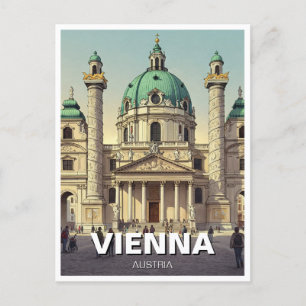Cartão Postal Karlskirche Karlsplatz Viena Áustria Viagem