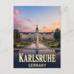 Cartão Postal ✈️ Karlsruhe Alemanha Presente de Viagem 🏛️
