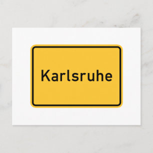 Cartão Postal Karlsruhe, Alemanha - Sinal de Estrada
