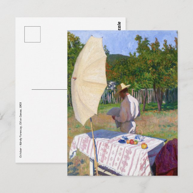 Cartão Postal Károly Ferenczy - Outubro (Frente/Verso)