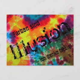 Cartão Postal Karte, "Farben sind Illusion - ich denke farbig!"