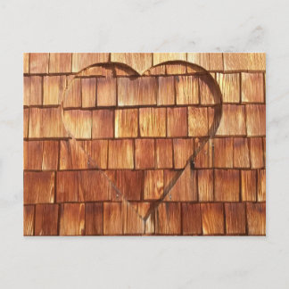 Cartão Postal Karte Holz Herz