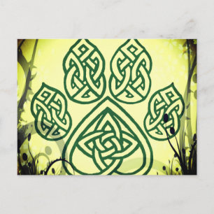 Cartão Postal Karte, keltischer Knoten, Pfote, Hund