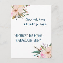 Cartão Postal Karte - Willst du meine Trauzeugin sein