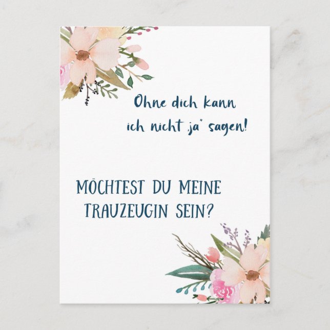 Cartão Postal Karte - Willst du meine Trauzeugin sein (Frente)