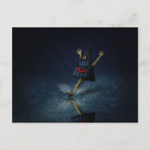 Cartão Postal Kasa Obake Japonês Umbrella Ghost Day Rainy