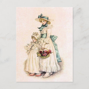 Cartão Postal Kate Greenaway: Irmãs