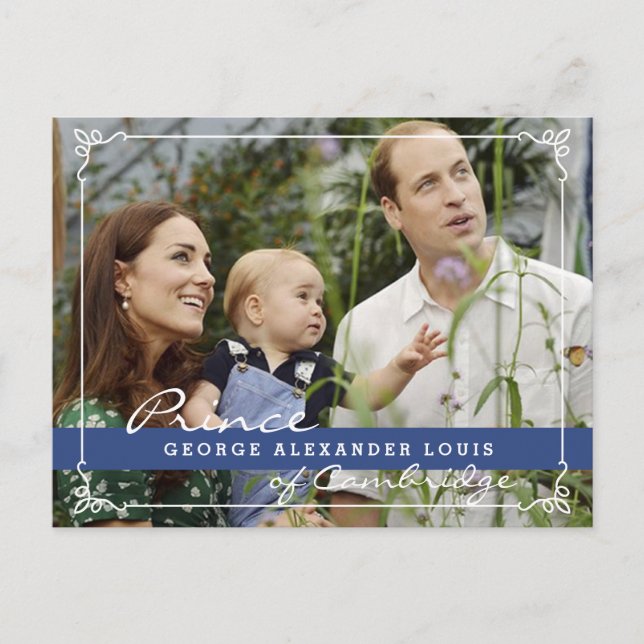 Cartão Postal Kate Middleton Prince George (Frente)