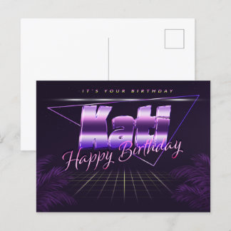 Cartão Postal Kati Name Vorname lila Postkarte Geburtstag
