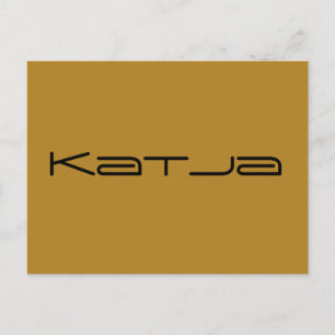 Cartão Postal Katja - Caractere preto orfão com letra geométrica