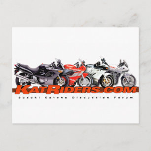 Cartão Postal Katriders.com Camisas do logotipo vermelho