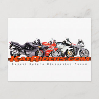 Cartão Postal Katriders.com Camisas do logotipo vermelho