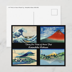 Cartão Postal Katsushika Hokusai - 36 visualizações do Monte F