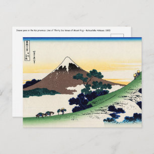 Cartão Postal Katsushika Hokusai - passe de inume, província de