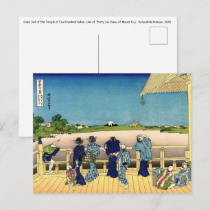 Cartão Postal Katsushika Hokusai - Sala de Sazai, Temple 500 Rak