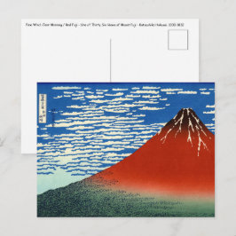 Cartão Postal Katsushika Hokusai - Vento Fino, Manhã Clara