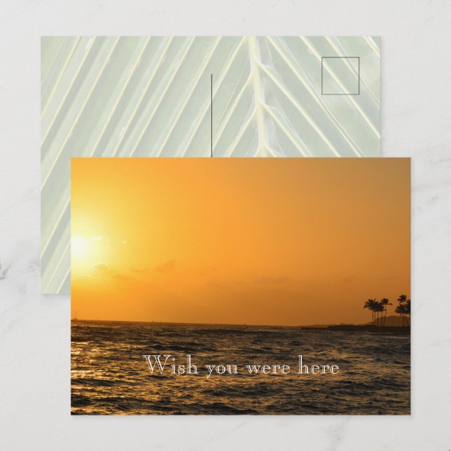 Cartão Postal Kauai Hawaii Koloa Ocean Sunset (Frente/Verso)