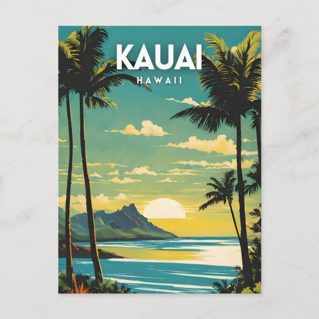 Cartão Postal Kauai Hawaii Nostalgic Vintage (Frente)