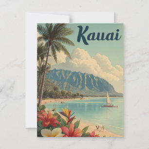 Cartão Postal Kauai vintage