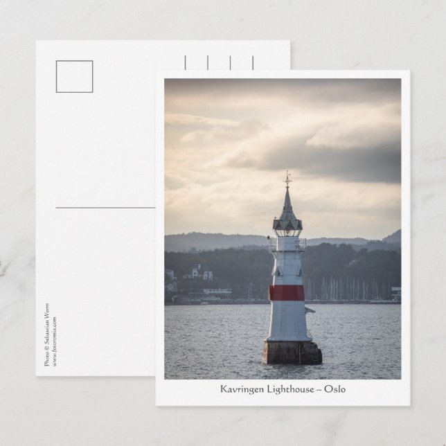 Cartão Postal Kavringen Lighthouse Oslo (Frente/Verso)