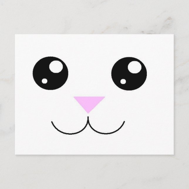 Cartão Postal Kawaii Animal Face (Frente)